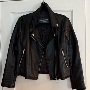 Bagatelle Women's Black Faux Moto Leather Jacket